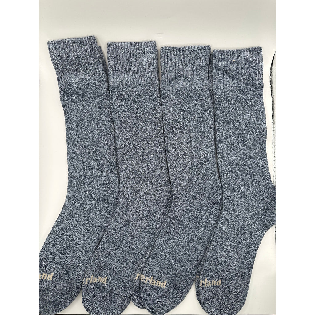 Timberland Unisex Cushioned Crew Socks 4 Pairs - Wool Blend, Dark Gray M-L