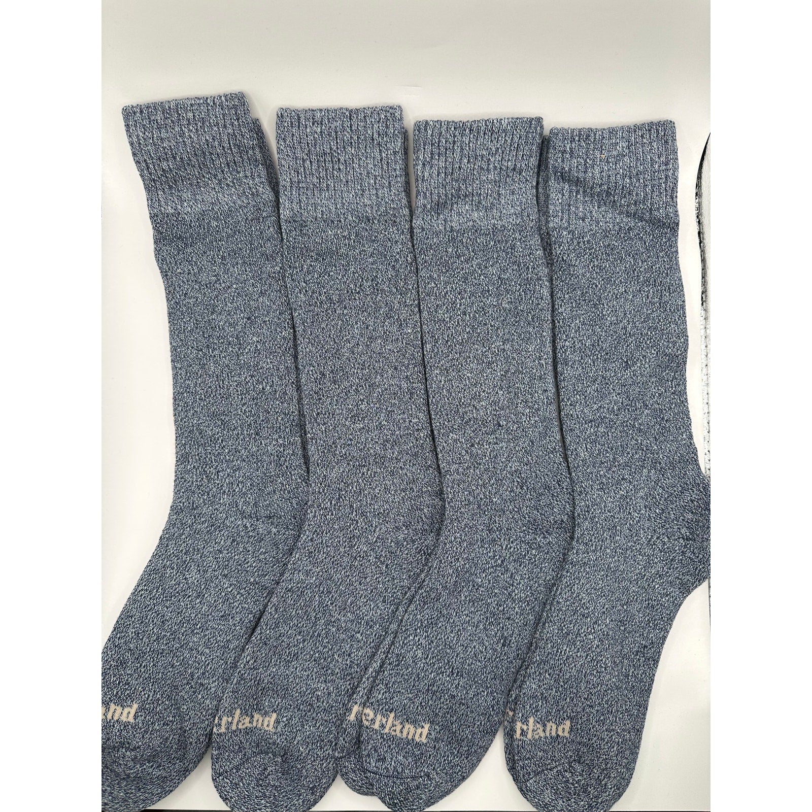 Timberland Unisex Cushioned Crew Socks 4 Pairs - Wool Blend, Dark Gray M-L
