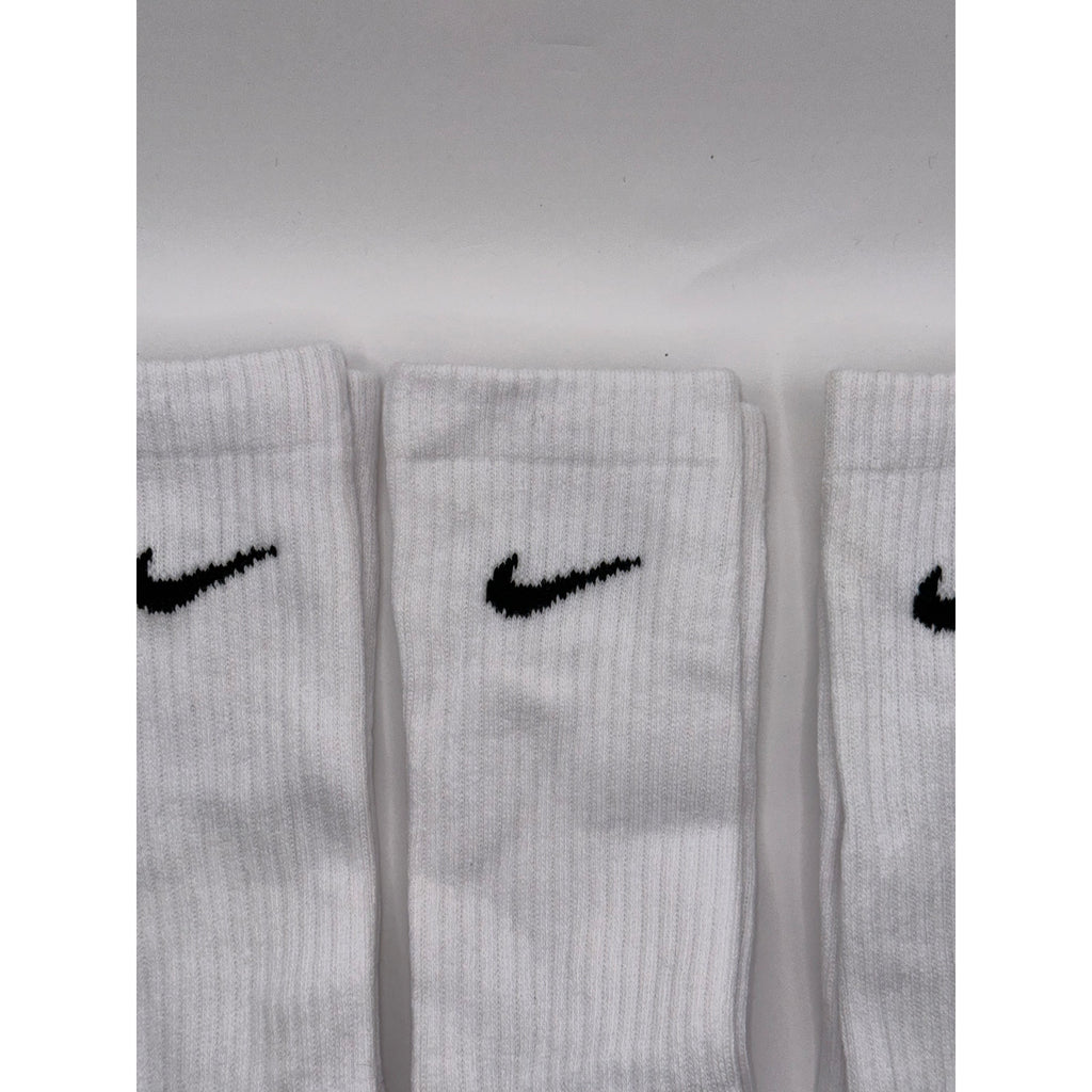 3 Pairs NWOT NIKE Everyday Cotton Crew Socks WHITE Dri Fit Size LARGE