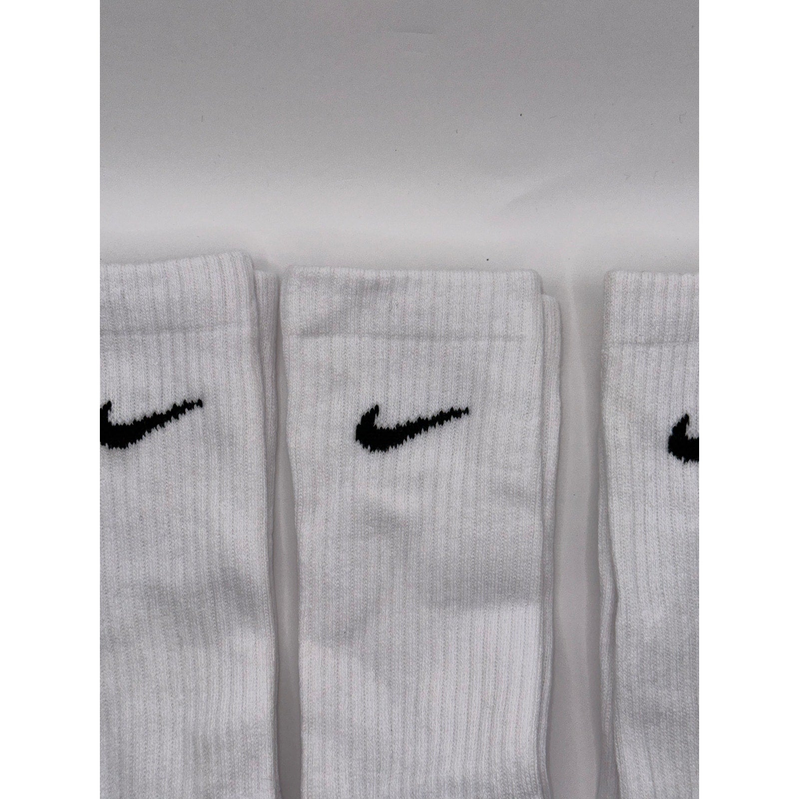 3 Pairs NWOT NIKE Everyday Cotton Crew Socks WHITE Dri Fit Size LARGE