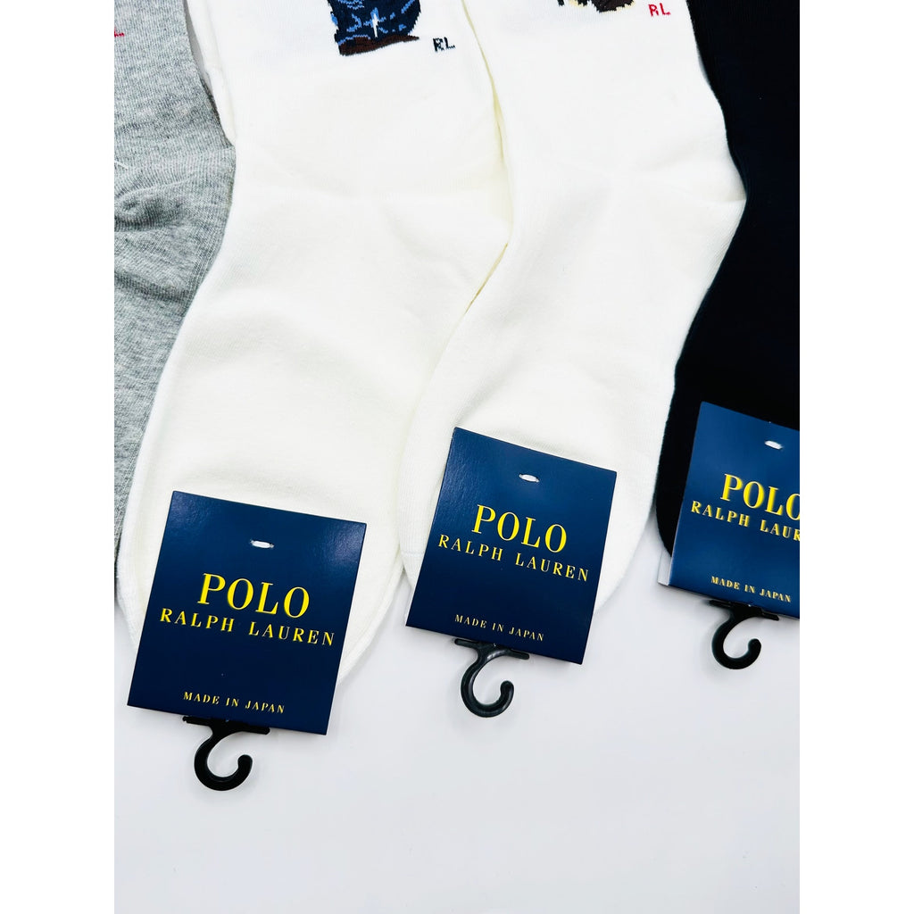 4 pairs NWT POLO Ralph Lauren Bear-motif Socks size Medium 6-10