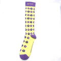 1 Pair FIGS Compression 'Flower' Yellow & Purple Socks Size L