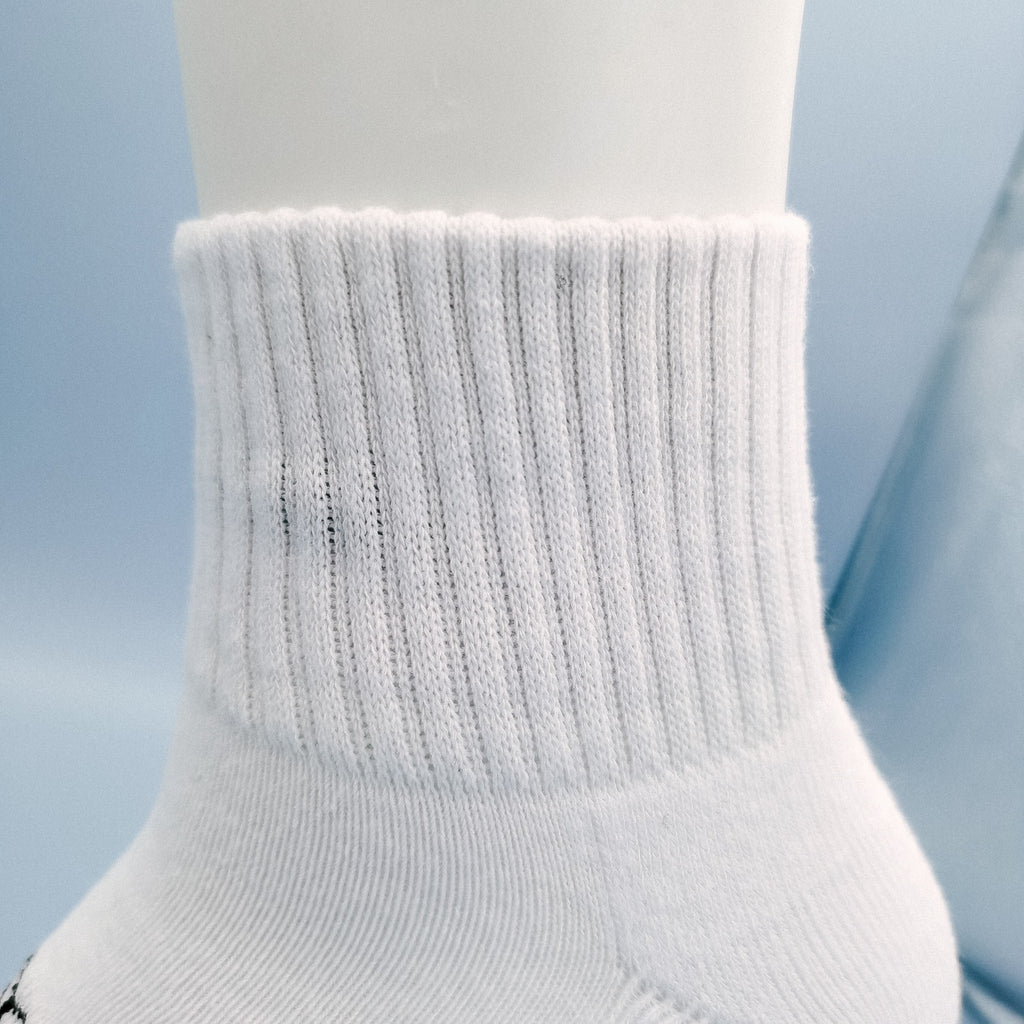 Women Men's BOMBAS Honeycomb Quarter socks Size Medium White 3 Pairs