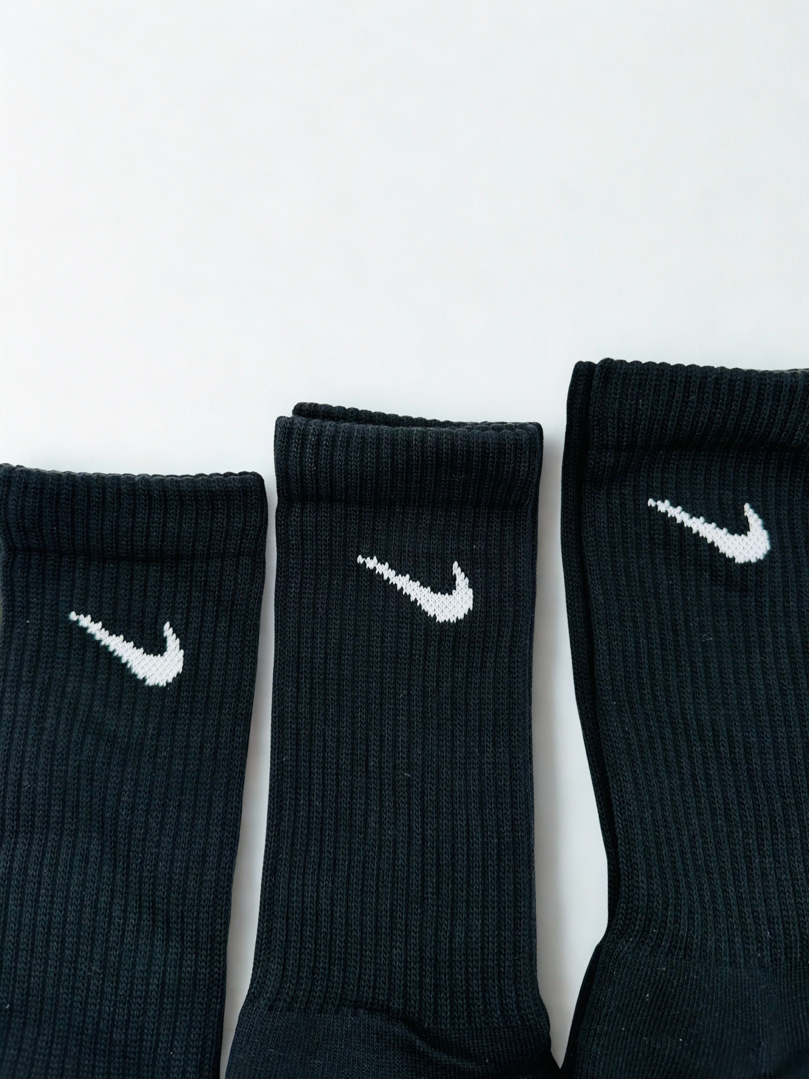 3 Pairs NWOT NIKE Black Everyday Cotton Crew Socks Dri Fit Size Medium