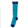 1 Pair FIGS Compression 'Bee' Blue Green Socks Size Medium