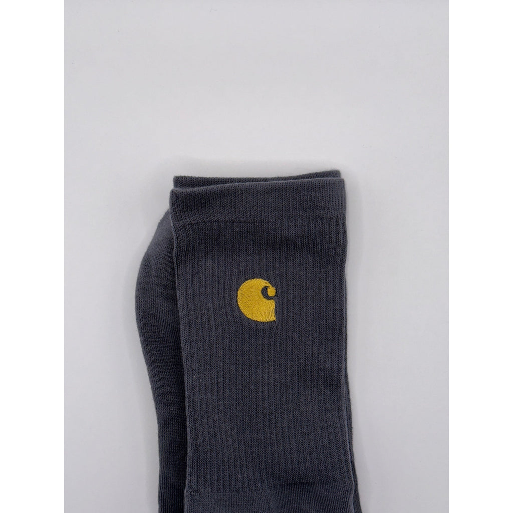 CARHARTT 3 PAIRS WIP CHASE CREW SOCKS  IN JUNIPER AND HEATHER GRAY  ONE SIZE