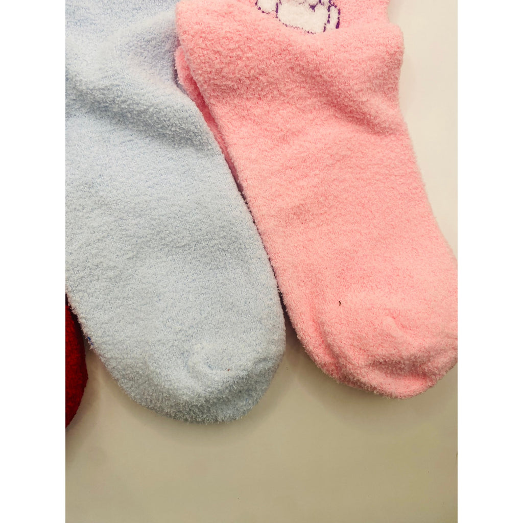 6 Pairs FUZZY SANRIO Women's Socks - Medium