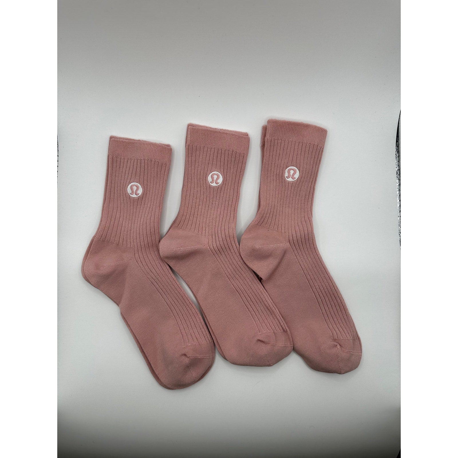 $2/Pair 3 Pairs - Lululemon Cotton Daily Essential Socks Mid-Crew M/L 6.5–10.5 (US)