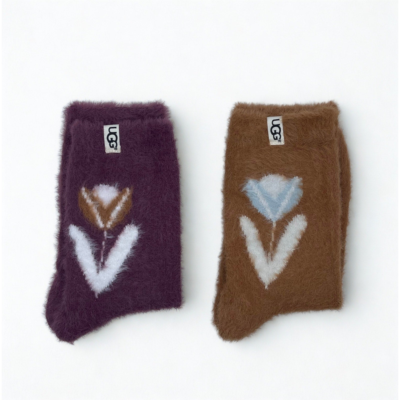 2 Pairs UGGS Fuzzy Cozy Socks M/L Adult Women