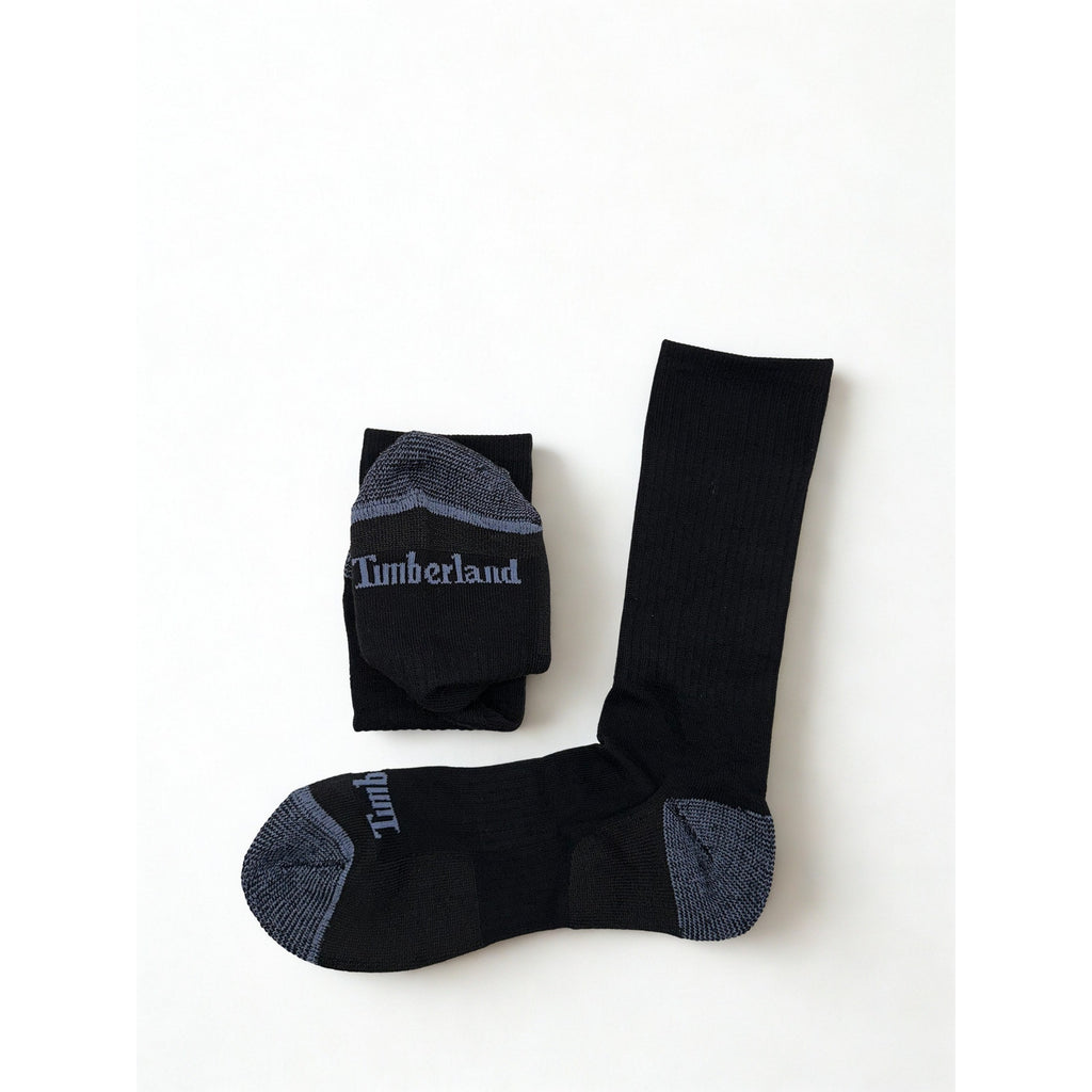 Timberland Men Cushioned Crew Socks 4 Pairs - Wool Blend, Thermal Large