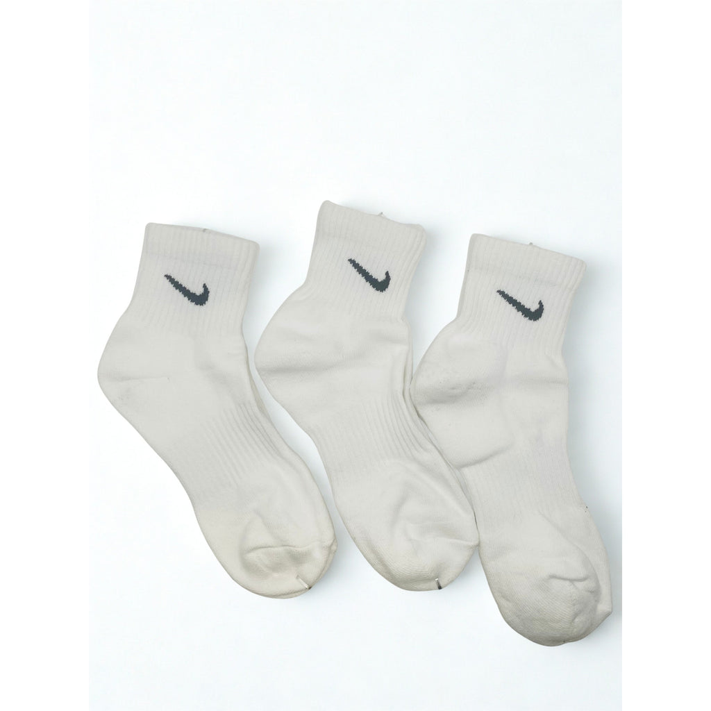 3 Pairs NWOT NIKE White Cotton Quarter Socks Dri Fit Size Large
