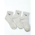 3 Pairs NWOT NIKE White Cotton Quarter Socks Dri Fit Size Large