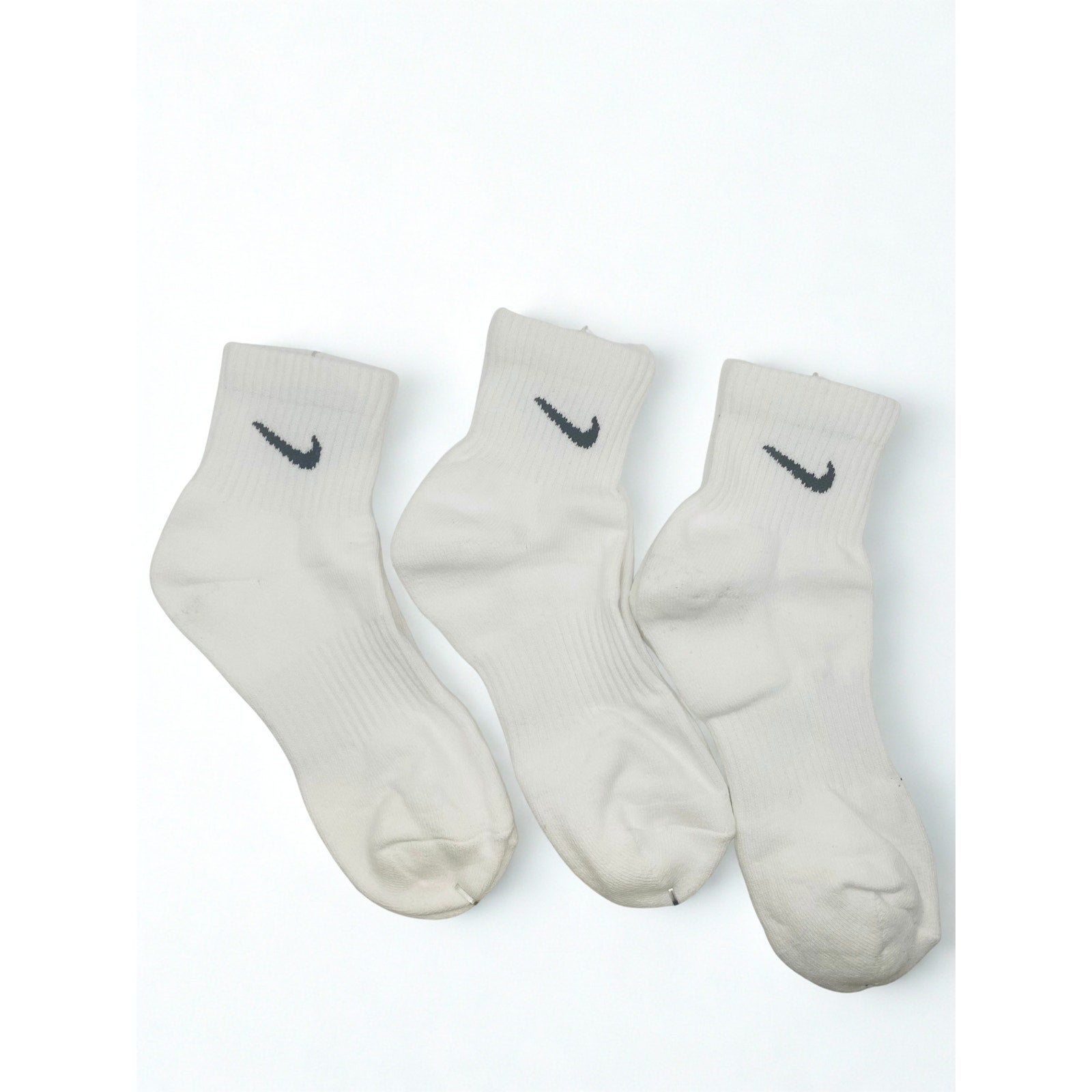 3 Pairs NWOT NIKE White Cotton Quarter Socks Dri Fit Size Large
