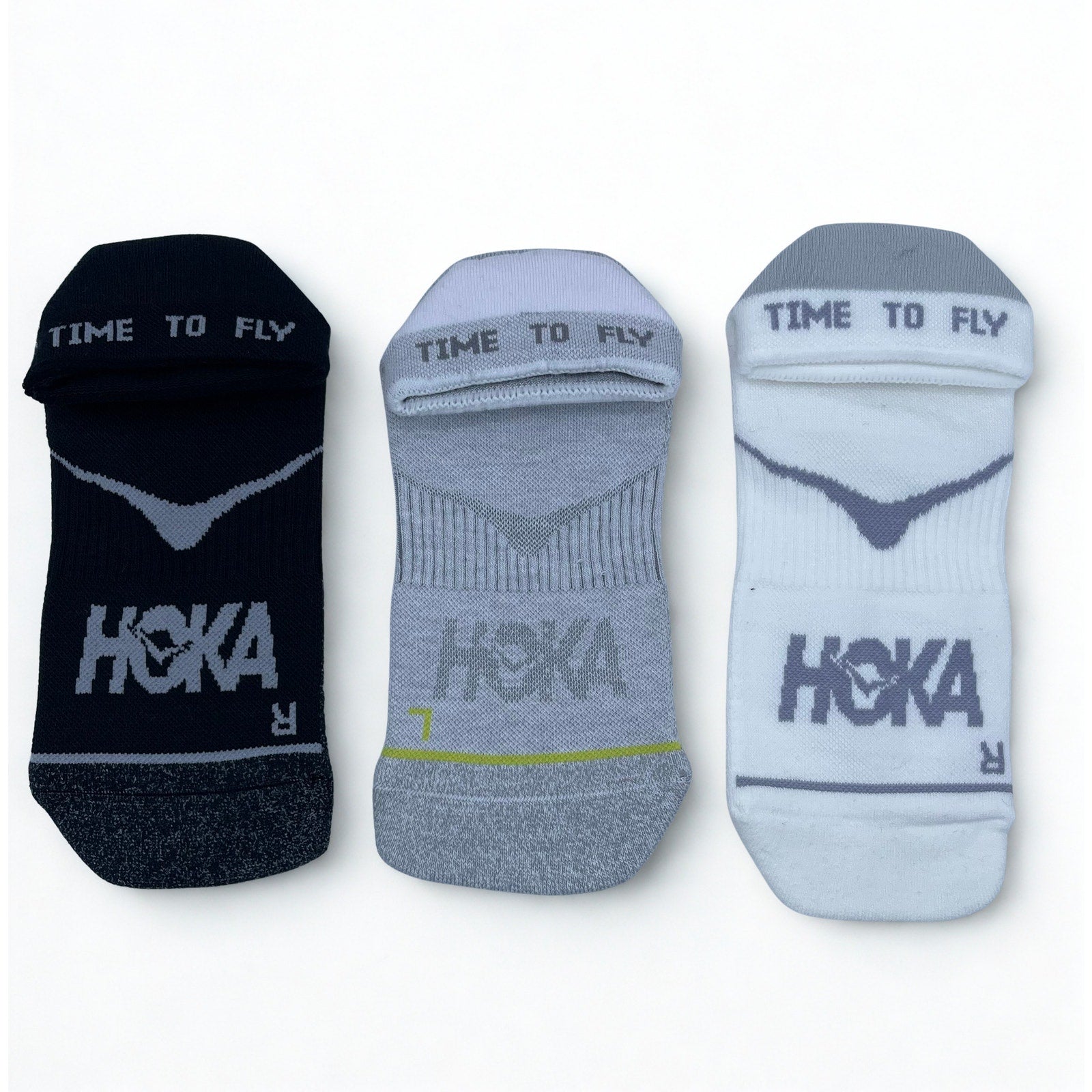 3 Pairs HOKA Time To Fly No Show Socks  Unisex M , NWOT