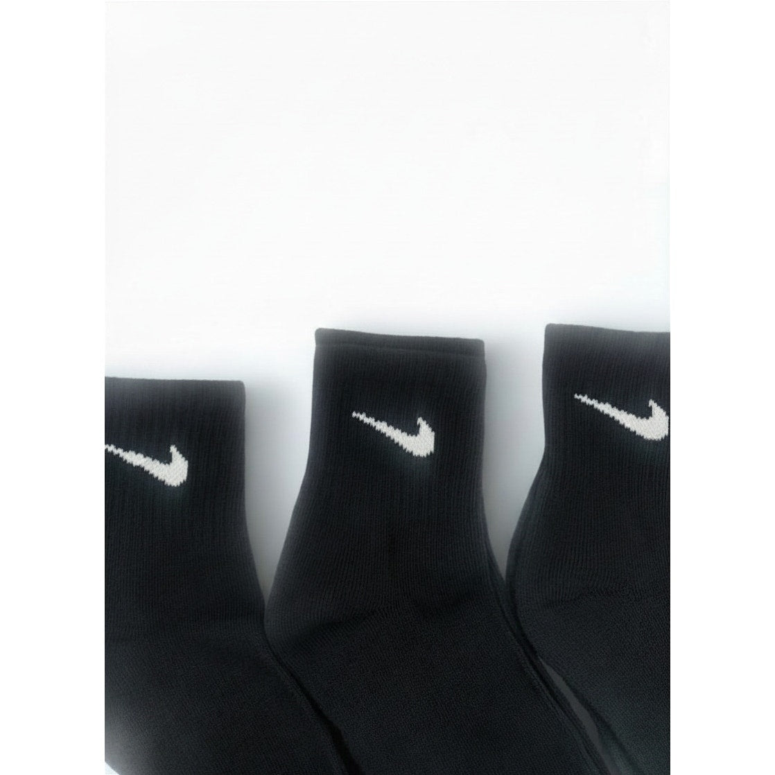 3 Pairs NWOT NIKE Black Cotton Quarter Socks Dri Fit Size Medium