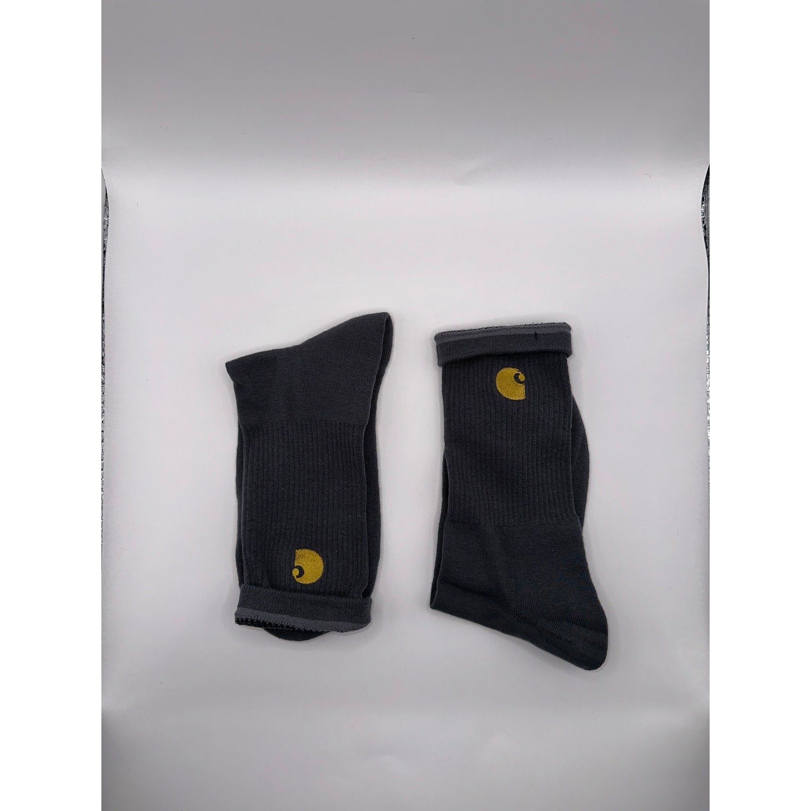 Carhartt WIP Chase Socks Black Grey Gold Logo Crew Workwear Streetwear One Size