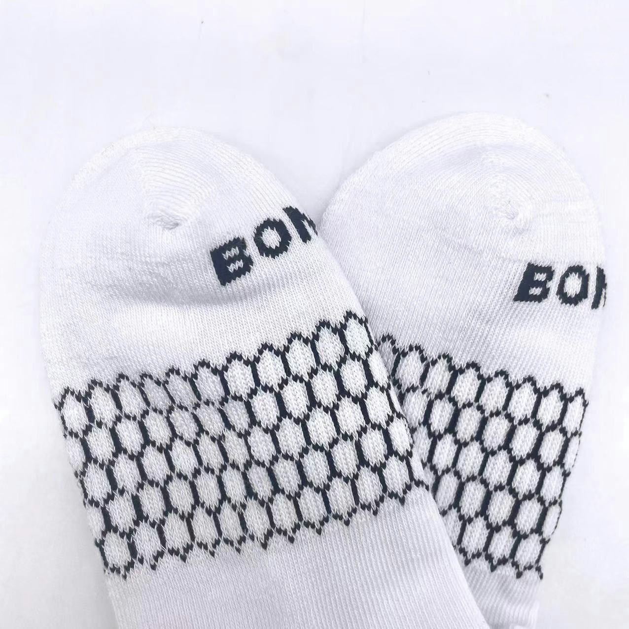 Women Men's BOMBAS Honeycomb Quarter socks Size Large White 6 Pairs