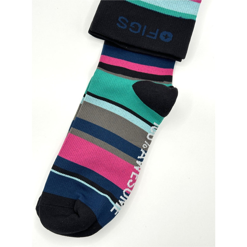 1 Pair FIGS Compression Socks Stripes 100% Awesome Size Medium