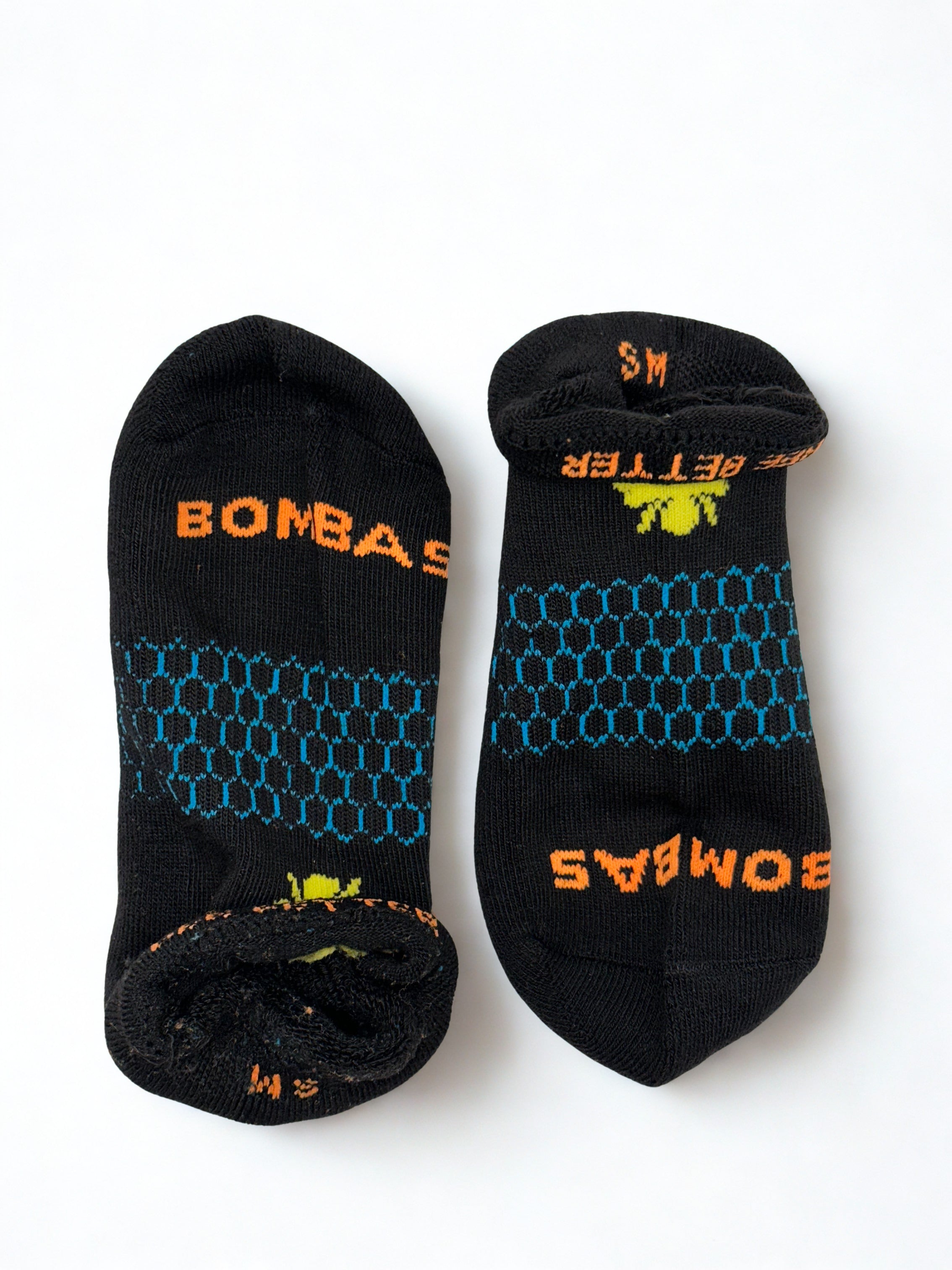 Bombas 3 Pairs Women's Ankle Socks athletic Honeycomb Size Small 4-7.5 Black