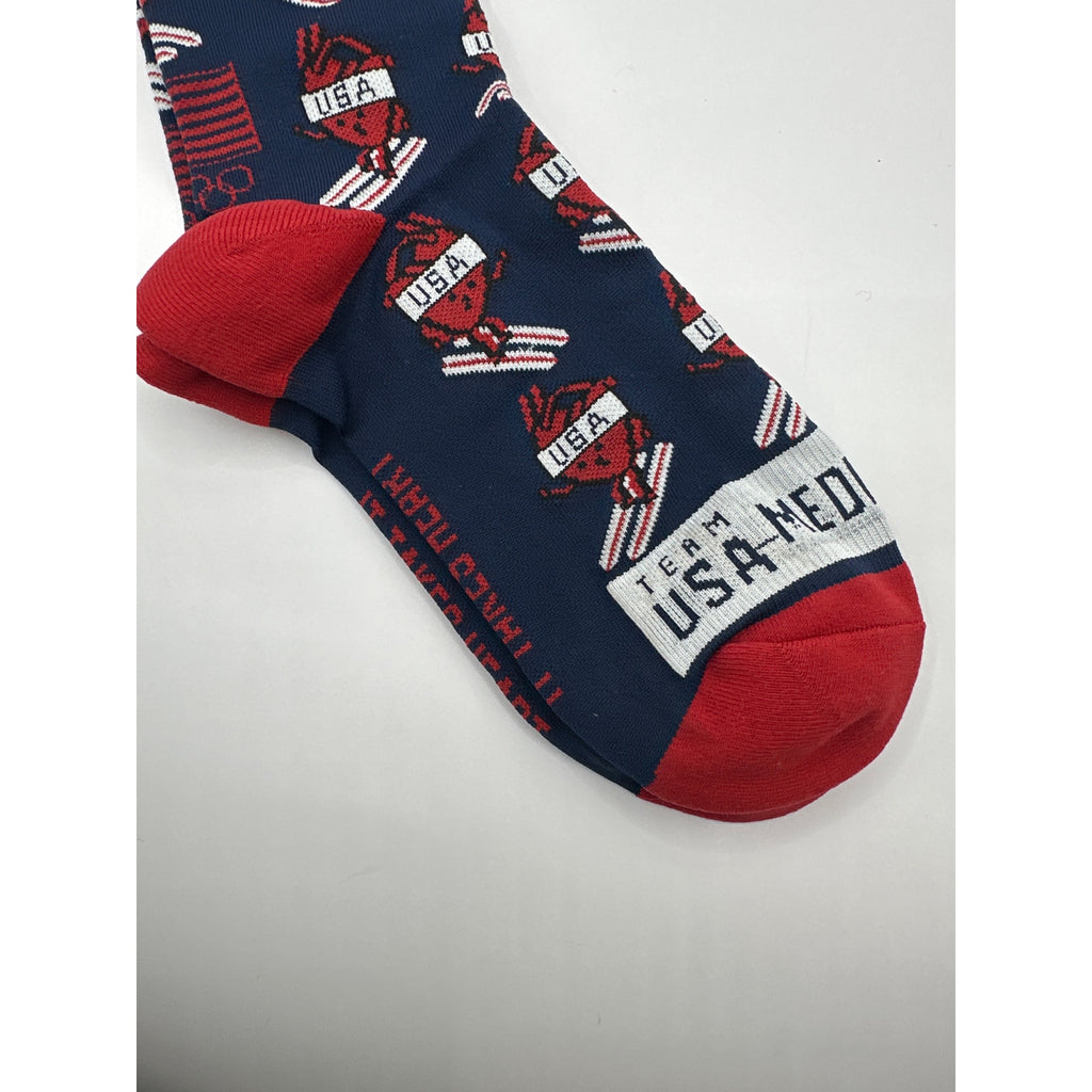 1 Pair FIGS Compression USA Red & Navy Blue Socks Size Small