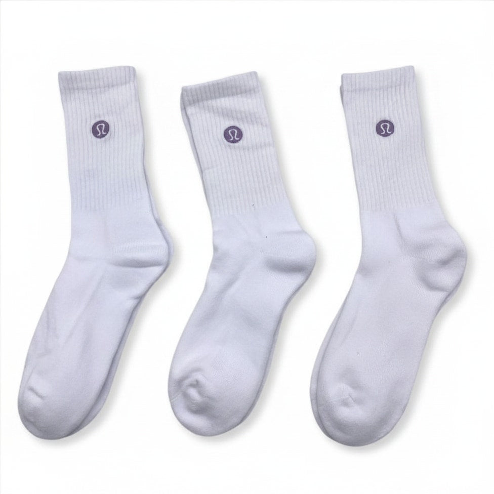3 Pairs Lululemon Unisex Daily Essential Crew Socks - M/L