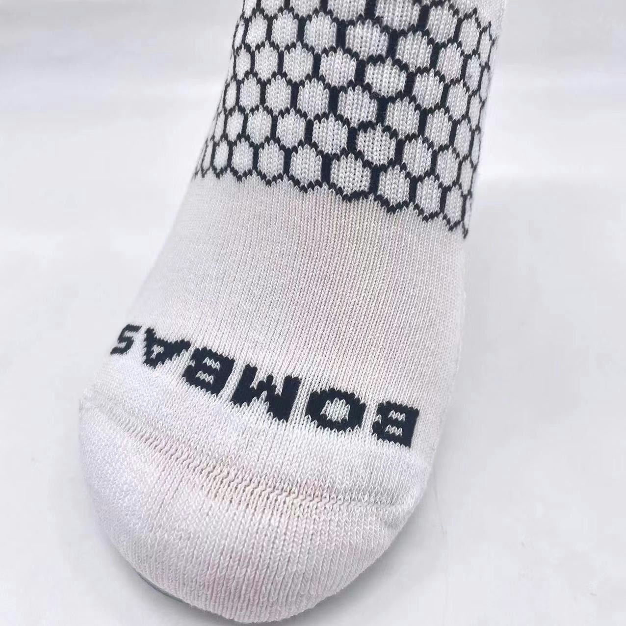 Women Men's BOMBAS Honeycomb Quarter socks Size Large White 6 Pairs
