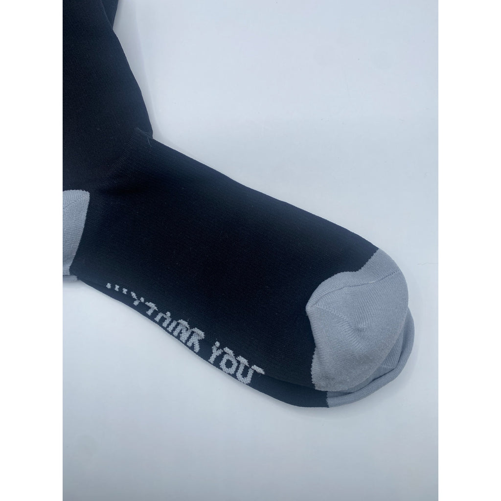 1 Pair FIGS Compression Black & Gray Plain Socks Size Small