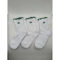 3 Pairs Alo Yoga Women's Lettuce Edge Sock M/L fits sizes 8 – 11 White