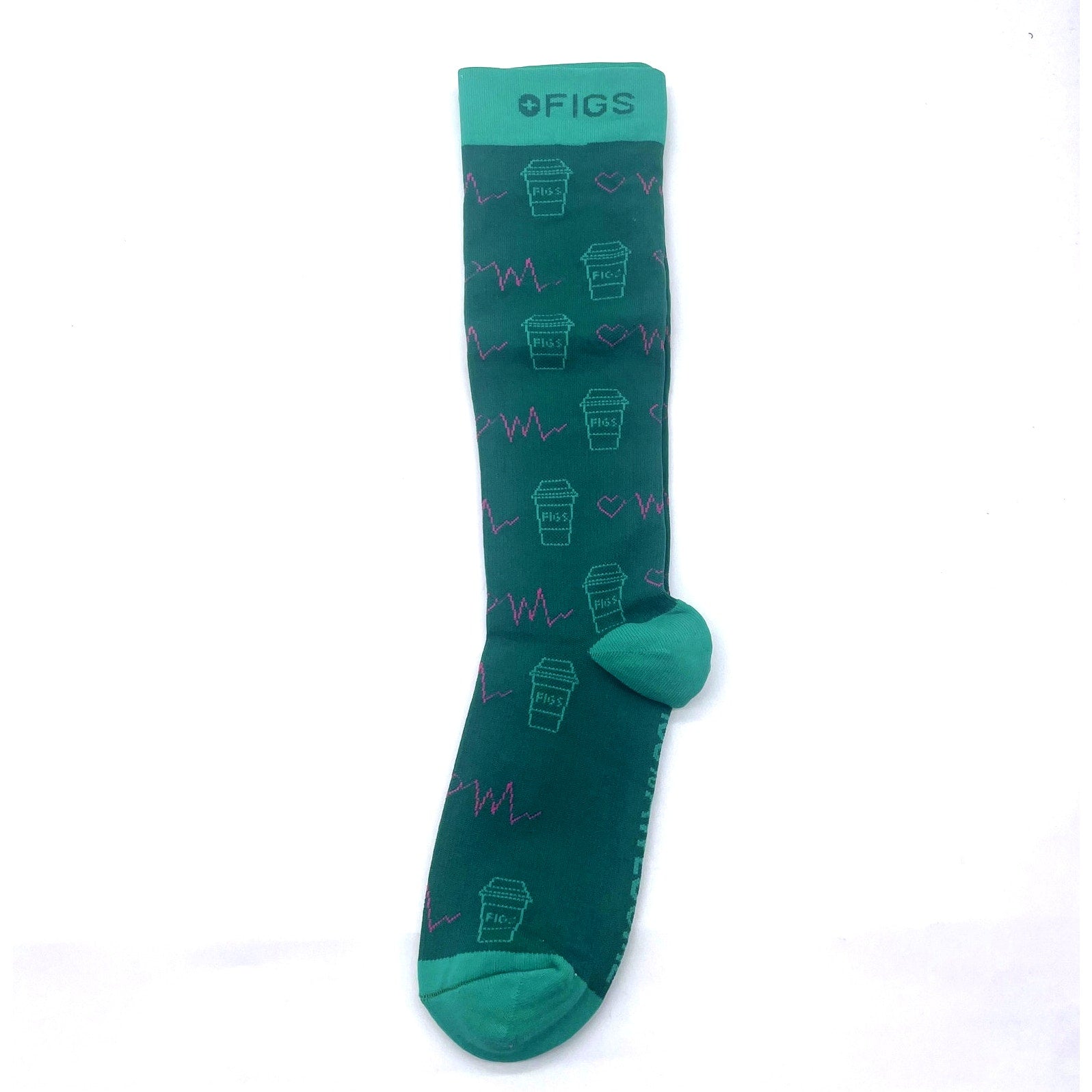 1 Pair FIGS Compression 'Matcha' Green Socks Size L
