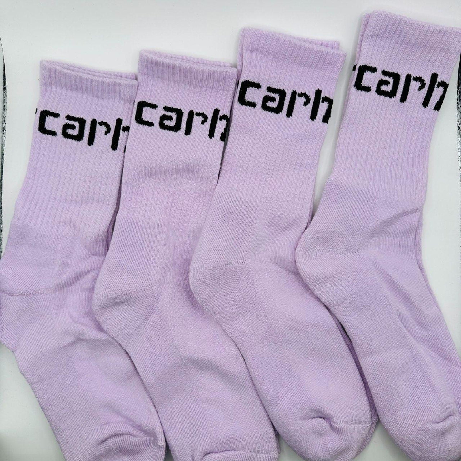 4 Pairs - Carhartt WIP Socks Lavender Crew Streetwear Medium