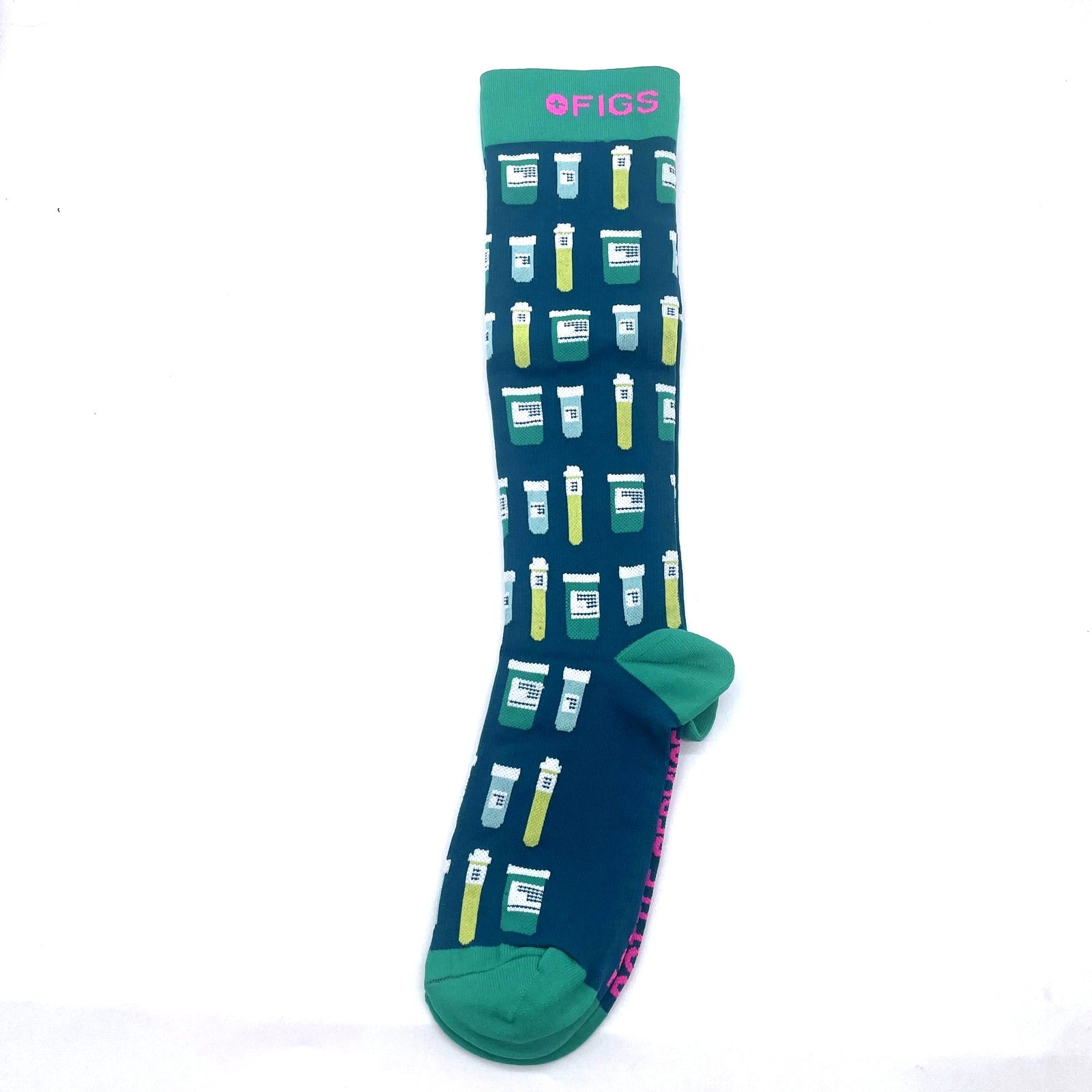 1Pair FIGS Compression Green Socks Size L