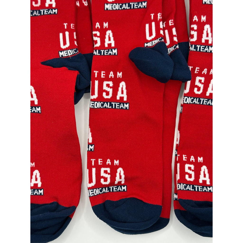 4 Pairs FIGS Compression Socks Red & Black USA 100% Awesome Size Medium