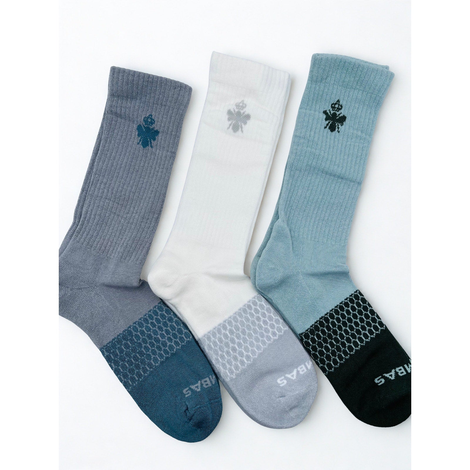 3 Pairs Bombas Daily Crew Socks Size Large 8-12