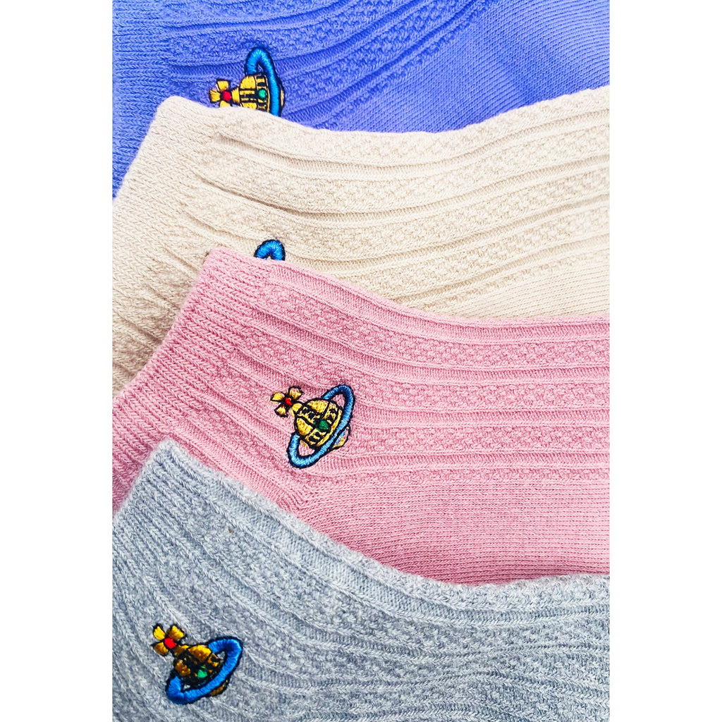 4 Pairs Vivienne Westwood Ankle Socks, Medium US Size 6-9