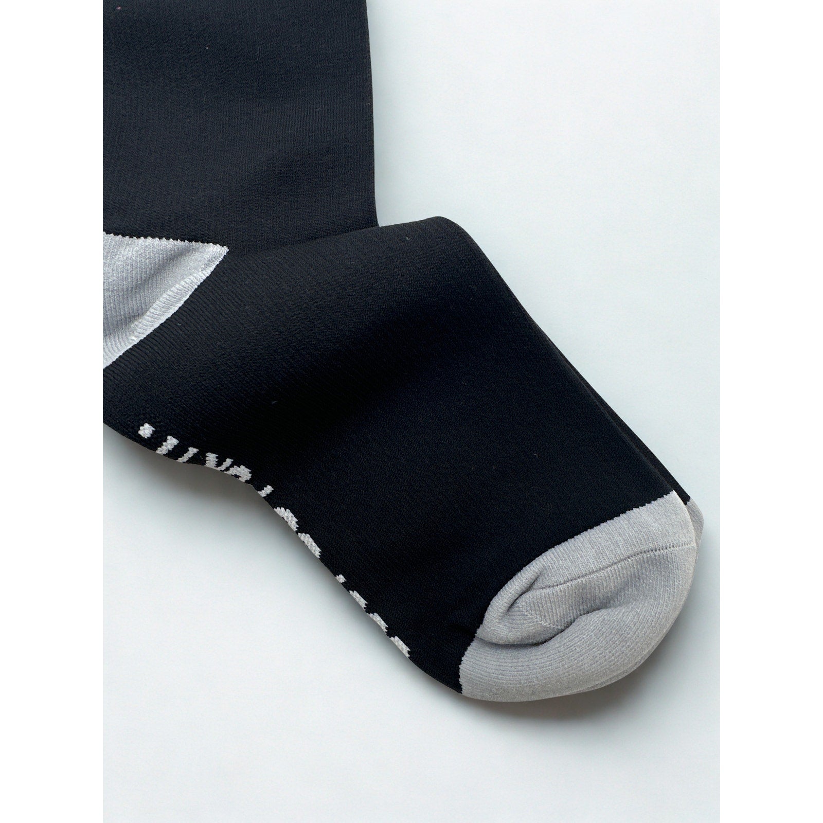 1 Pair FIGS Compression Black & Gray Socks Size Large