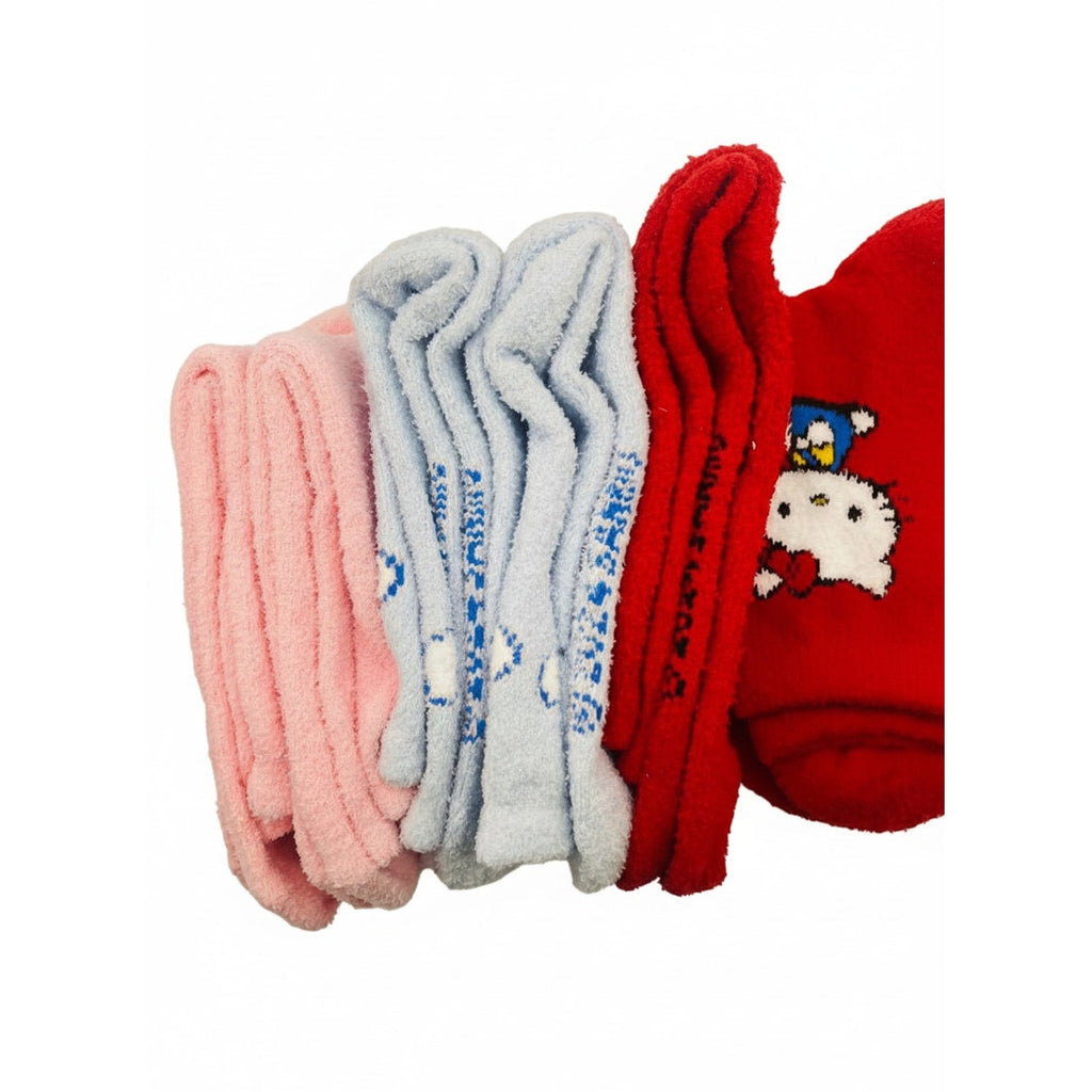 6 Pairs FUZZY SANRIO Women's Socks - Medium