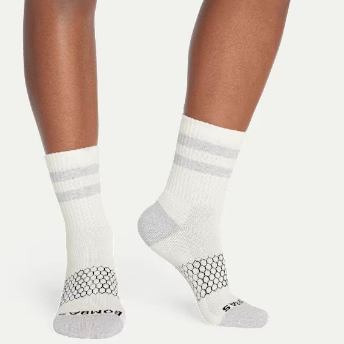 4 Pairs Bombas Stripe Quarter Socks Size Medium 6-10