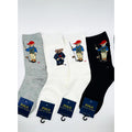 4 pairs NWT POLO Ralph Lauren Bear-motif Socks size Medium 6-10