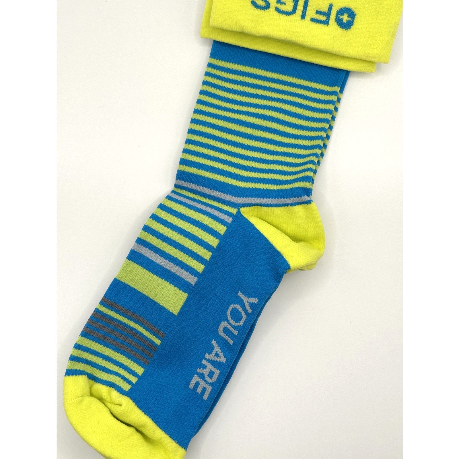 1 Pair FIGS Compression Socks Stripes 100% Awesome Size Medium