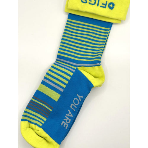 1 Pair FIGS Compression Socks Stripes 100% Awesome Size Medium