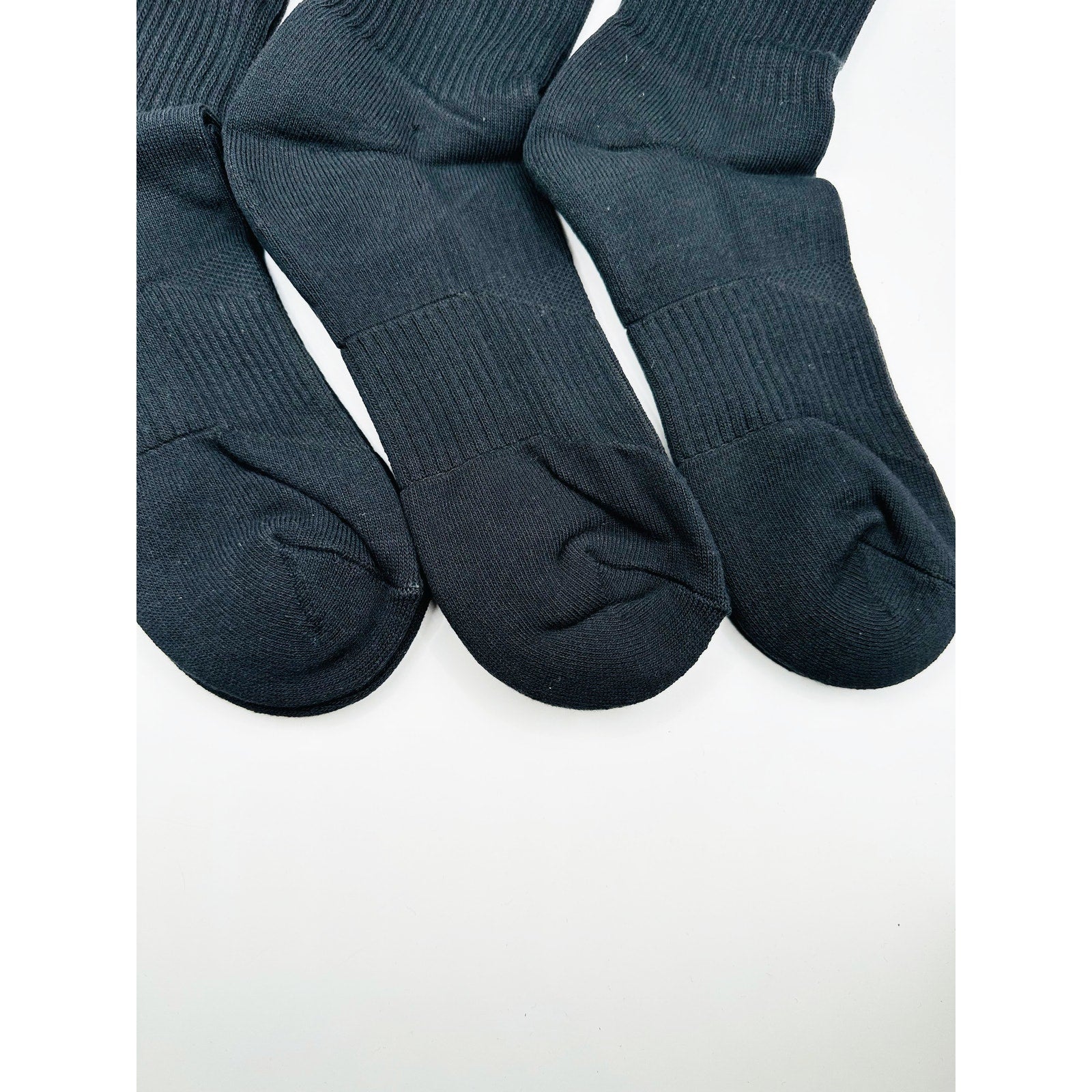 3 Pairs NWOT NIKE Black Everyday Cotton Crew Socks Dri Fit Size LARGE