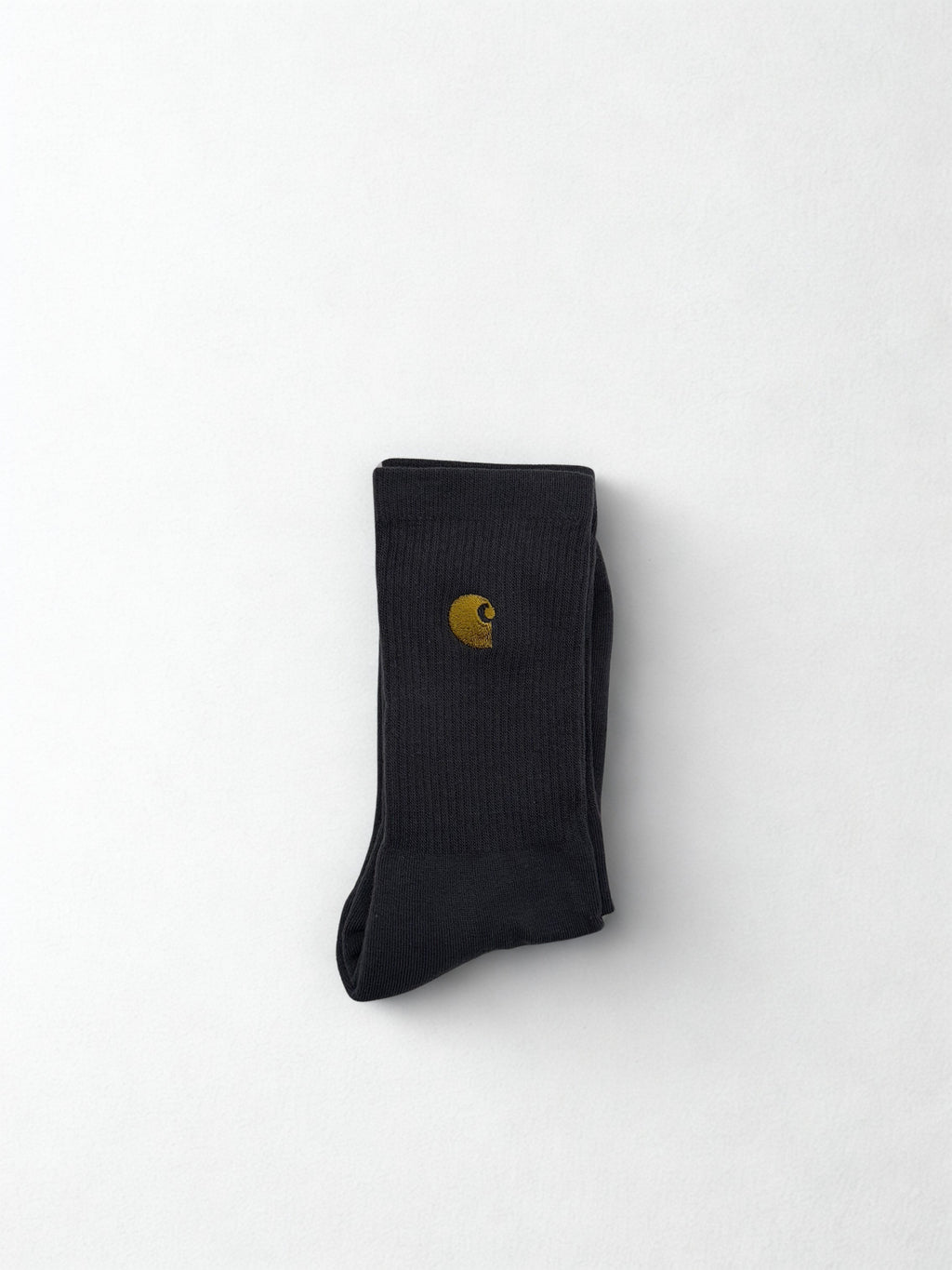 Carhartt WIP Chase Socks Black Grey Gold Logo Crew Workwear Streetwear One Size