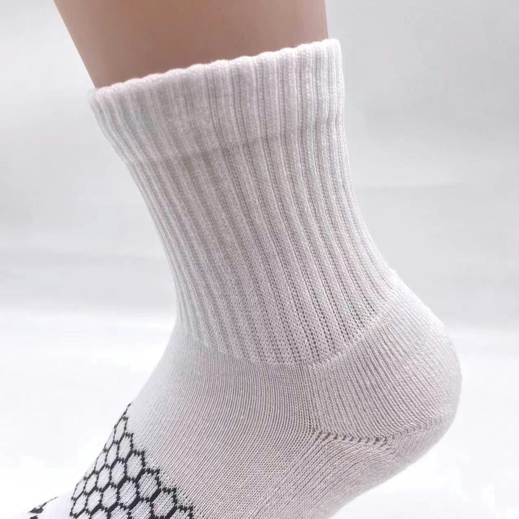 Women Men's BOMBAS Honeycomb Quarter socks Size Small White 6 Pairs