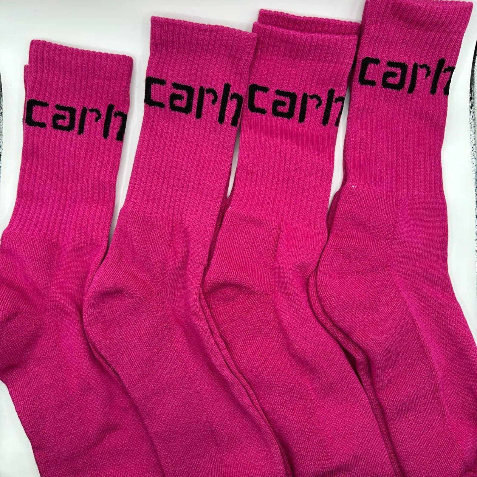4 Pairs - Carhartt WIP Socks Magenta Crew Streetwear Large
