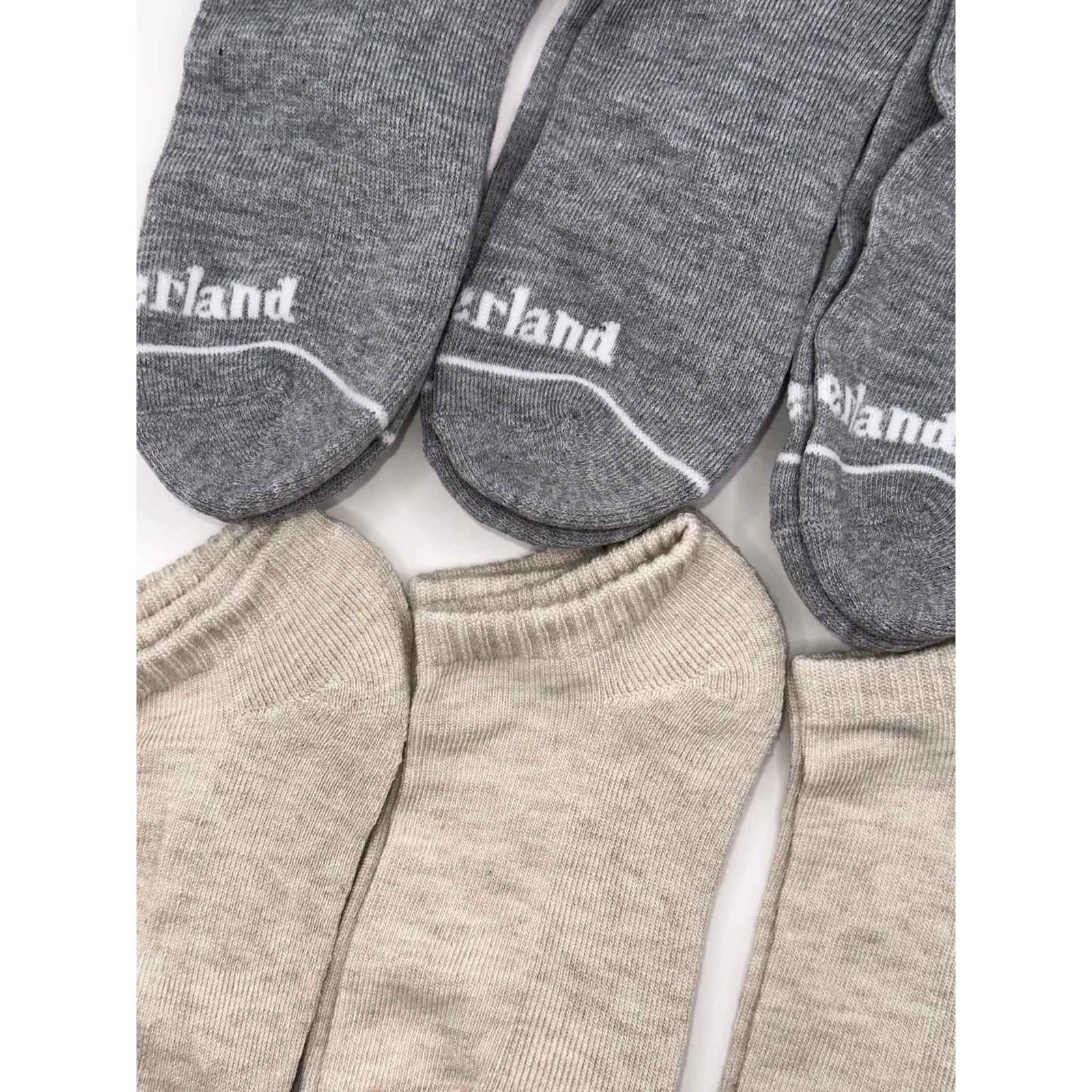 Timberland No Show Socks 6 Pairs - Full Cushion, Light & Dark Gray Medium