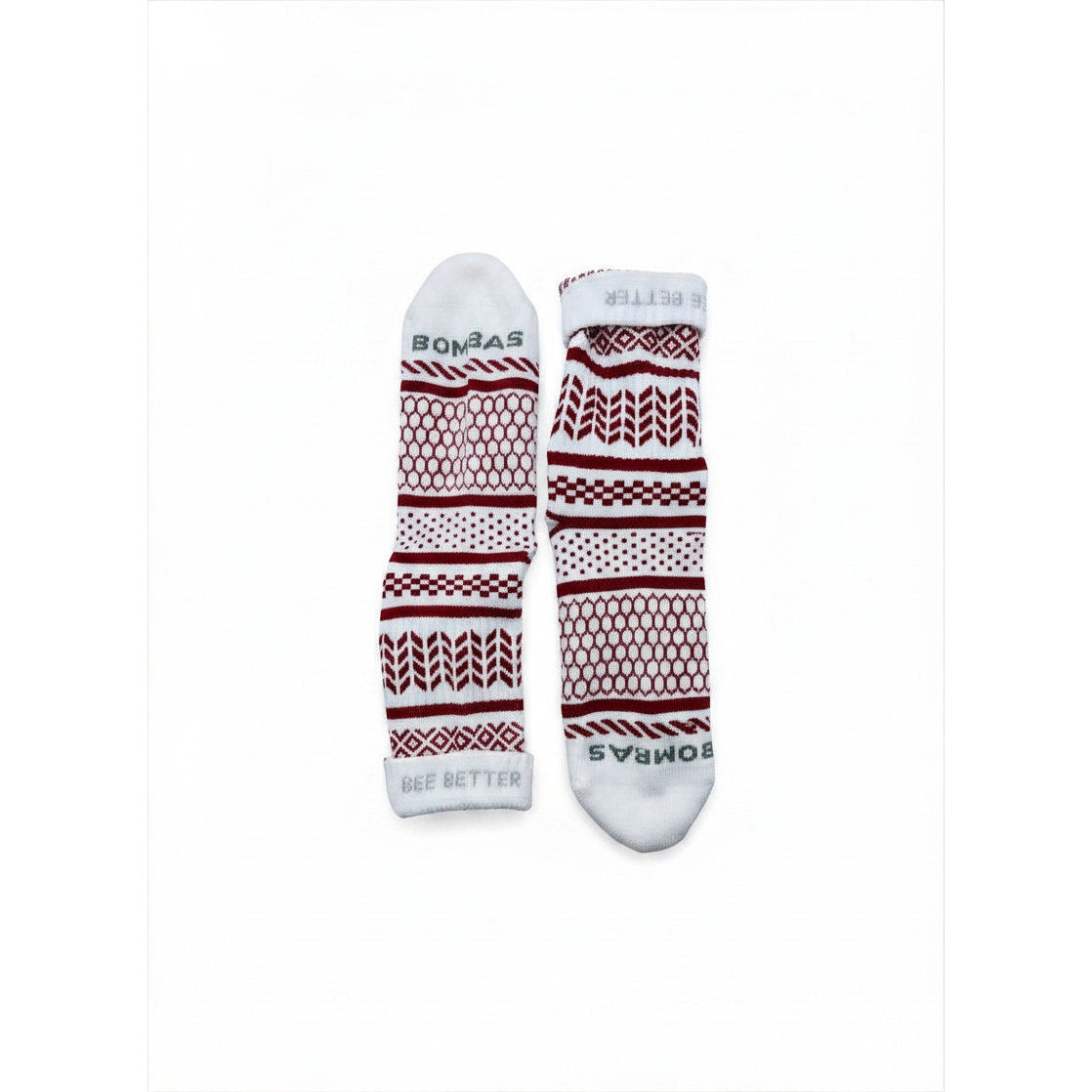 2 Pairs Bombas Holiday Checkered Calf Socks Medium 6-10