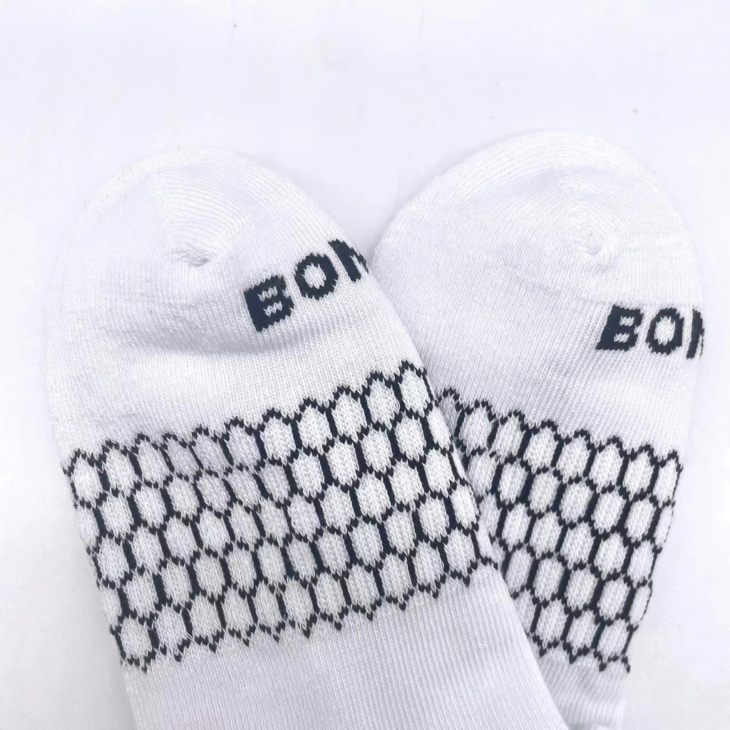 Women Men's BOMBAS Honeycomb Quarter socks Size Small White 6 Pairs
