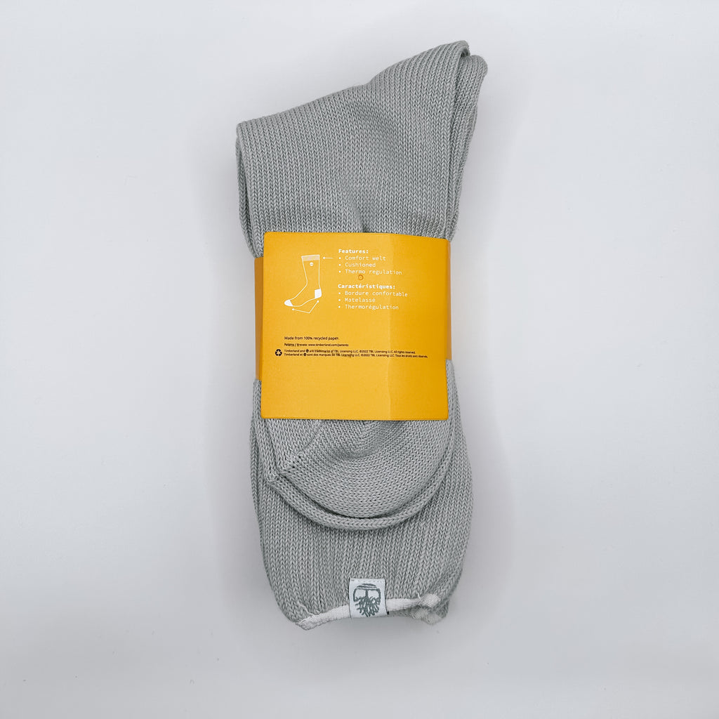 Timberland 3 Pairs Women's Cushioned Crew Socks- Wool Blend, Thermal Gray