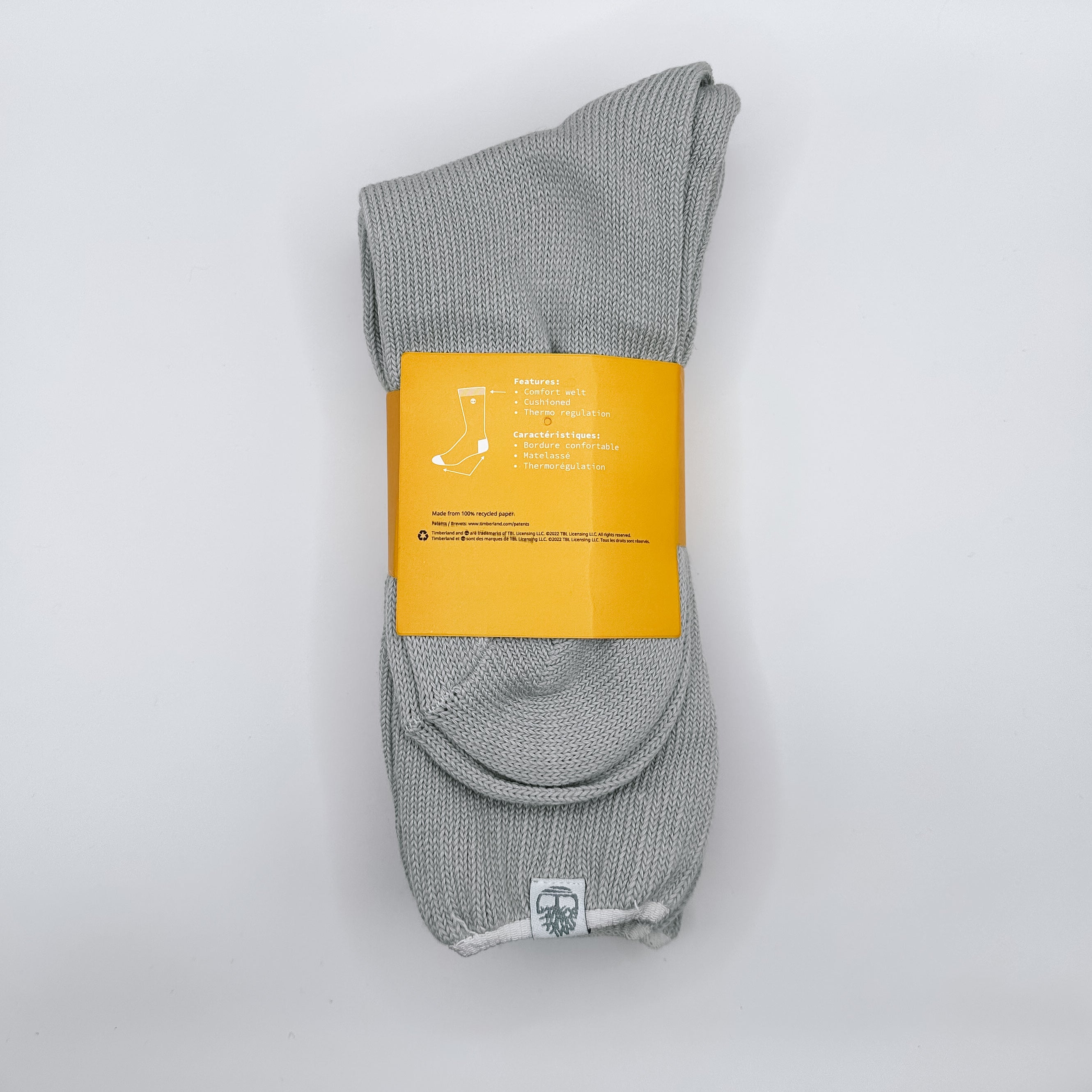 Timberland Women's Cushioned Crew Socks 3 Pairs - Wool Blend, Thermal Gray