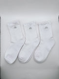 3 Pairs Alo Yoga Women's Lettuce Edge Sock M/L fits sizes 8 – 11 White